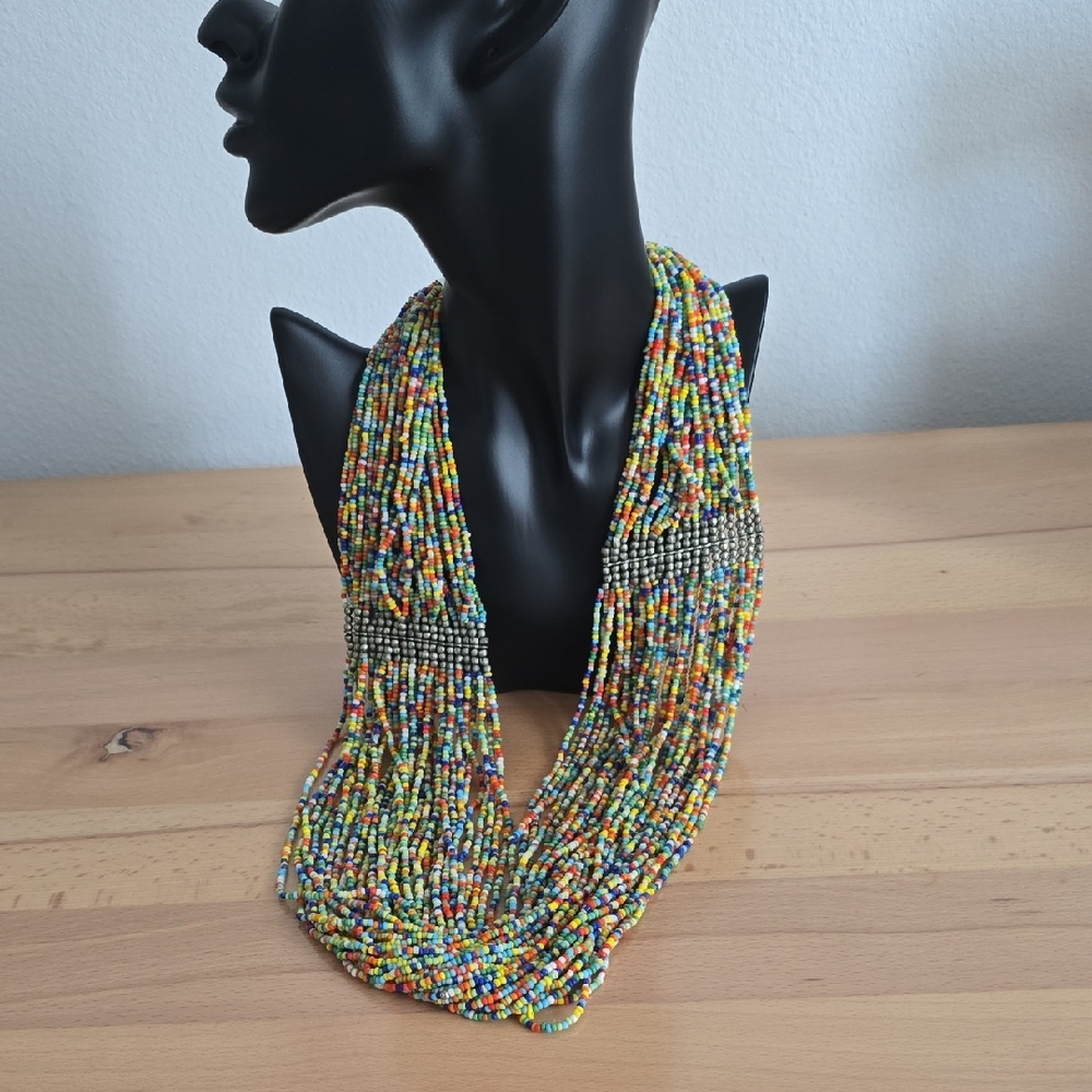 Multicolor Beaded Statement Necklace